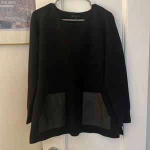 Jcrew Womens Wool Sweater with Leather Pockets